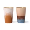 HKliving Ceramic 70s Tea Mugs (Set of 2)
