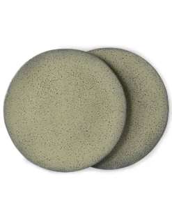 HKliving Set of 2 Green Gradient Ceramics Dinner Plates