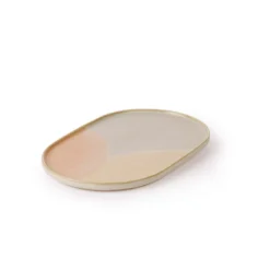 HKliving Set of 2 Pink and Nude Oval Side Plate