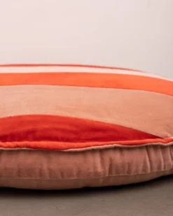 HKliving Striped Velvet Seat Cushion Round