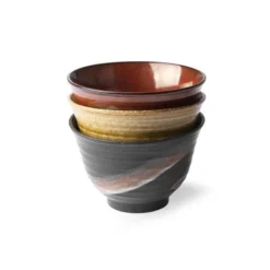 HKliving Kyoto Ceramics: Japanese Matcha Bowls (Set of 3)