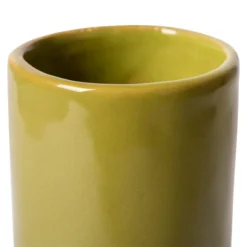 HKliving Hk Objects: Ceramic Twisted Vase Glossy Olive