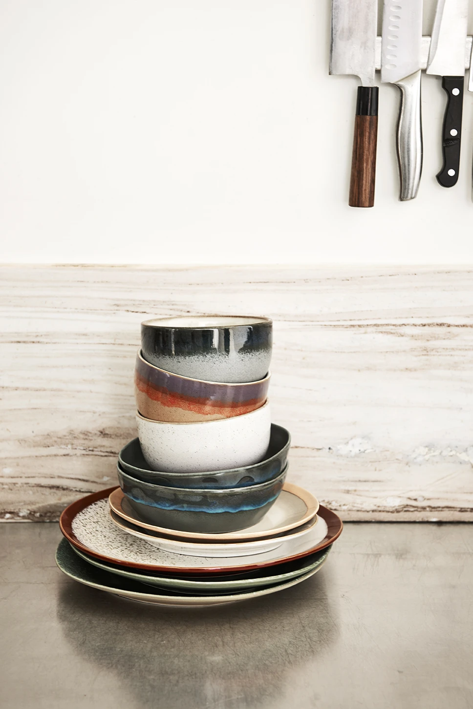 HKliving 70s Ceramics Dinner Plate Frost, Set of 2 6 HKliving 70s Ceramics Dinner Plate Frost, Set of 2