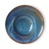 HKliving Rustic Blue Home Chef Ceramics Pasta Plate