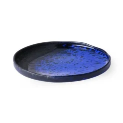 HKliving Ceramic Dessert Plate | Cobalt Blue