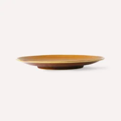 HKliving Kyoto Ceramics Japanese Dinner Plate Brown Set of 2