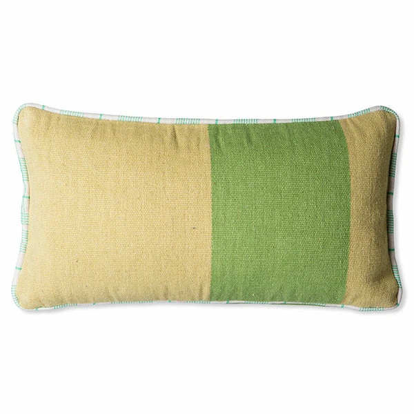 HKliving Hand Woven Wool Cushion Green 38x74cm 3 HKliving Hand Woven Wool Cushion Green 38x74cm