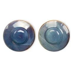 HKliving Pasta Plate Rustic Blue 7 HKliving Pasta Plate Rustic Blue