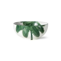 HKliving porcelain bowl palms, green