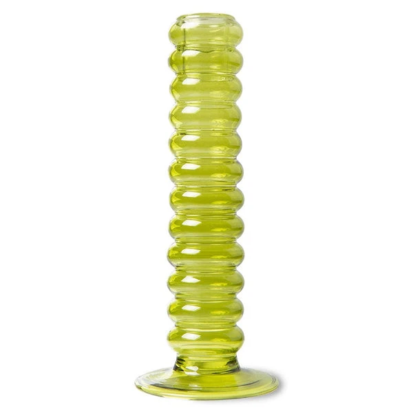 HKliving Glass Candle Holder | Large | Lime Green 3 HKliving Glass Candle Holder | Large | Lime Green