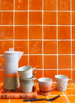 HKliving Ceramic 70s Americano Mug In Bark