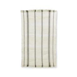 HKliving Handwoven Rug Black/White Stripes