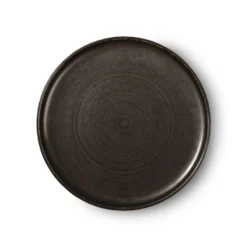 HKliving Kyoto ceramics Set of 2 rustic dinner plate black
