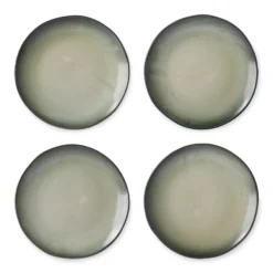 HKliving Home Chef Ceramics: Dinner Plate Grey/Green (Set of 2)