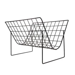 HKliving Matte Black Wire Magazine Rack