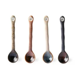 HKliving Kyoto Japanese Ceramic Tea Spoons | Set Of 4
