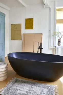 HKliving Printed Bath Mat Black White Overtufted 60 X 90 5 HKliving Printed Bath Mat Black White Overtufted 60 X 90