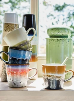 HKliving Ceramic 70's Americano Mug In Metallic