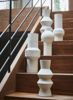 HKliving Speckled Clay Straight Medium Vase