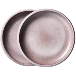 HKliving Bold & Basic Ceramics: Deep Plate Purple (Set of 2)