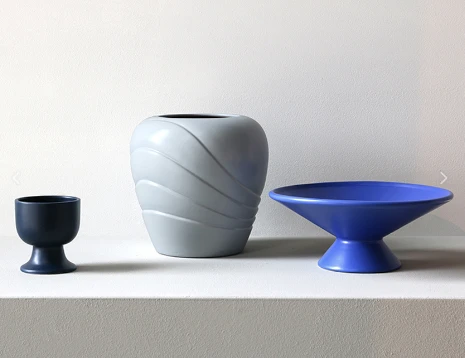 HKliving Set of 2 Mugs on A Base - Matt Blue 4 HKliving Set of 2 Mugs on A Base - Matt Blue