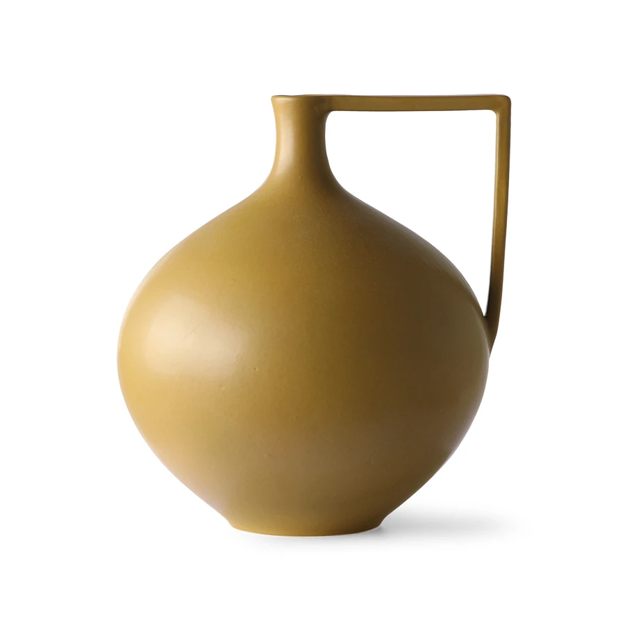 HKliving Ceramic Jar L Mustard 3 HKliving Ceramic Jar L Mustard