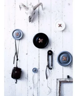 HKliving Large White Button Hanger