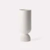 HKliving Ribbed Base Matt White Ceramic Vase 2 HKliving Ribbed Base Matt White Ceramic Vase