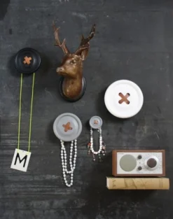 HKliving Large White Button Hanger