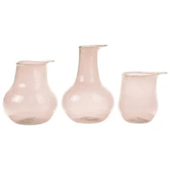 HKliving Trio of Recycled Blush Glass Vessels