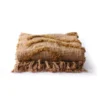 HKliving Brown Cotton Fringe Pattern Throw