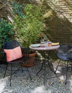 HKliving Black Braided Rattan Garden Tub Chair 7 HKliving Black Braided Rattan Garden Tub Chair