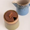 HKliving Ceramics 70s Milk Jug & Sugar Pot Berry Peat