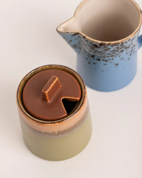 HKliving Ceramics 70s Milk Jug & Sugar Pot Berry Peat 3 HKliving Ceramics 70s Milk Jug & Sugar Pot Berry Peat