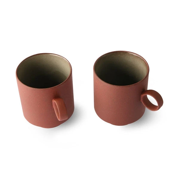 HKliving Bold & Basic Coffee Mug | Terra | Set of 2 5 HKliving Bold & Basic Coffee Mug | Terra | Set of 2