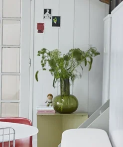 HKliving Green Glass Blown Vase