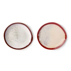 HKliving Set of 2 ceramic 70's dinner plate: frost.