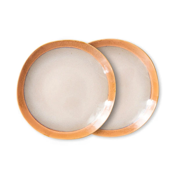 HKliving 70s Ceramics: Earth Side Plates (Set of 2) 3 HKliving 70s Ceramics: Earth Side Plates (Set of 2)