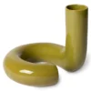 HKliving Hk Objects: Ceramic Twisted Vase Glossy Olive