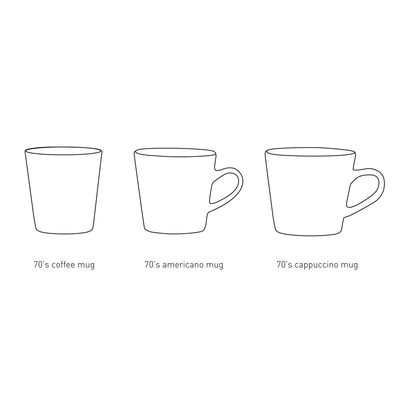 HKliving Set of 4 70s Americano Cups Set 8 HKliving Set of 4 70s Americano Cups Set