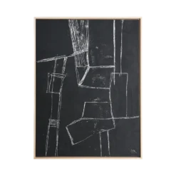 HKliving Framed Brutalist Painting | Black