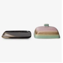 HKliving 70S CERAMICS: BUTTER DISH, MERCURY