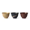 HKliving Set of 3 Kyoto Ceramics Japanese Matcha Bowls