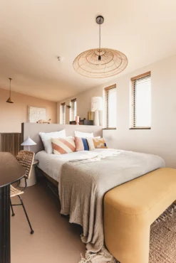 HKliving Peach & Cream Striped Cushion