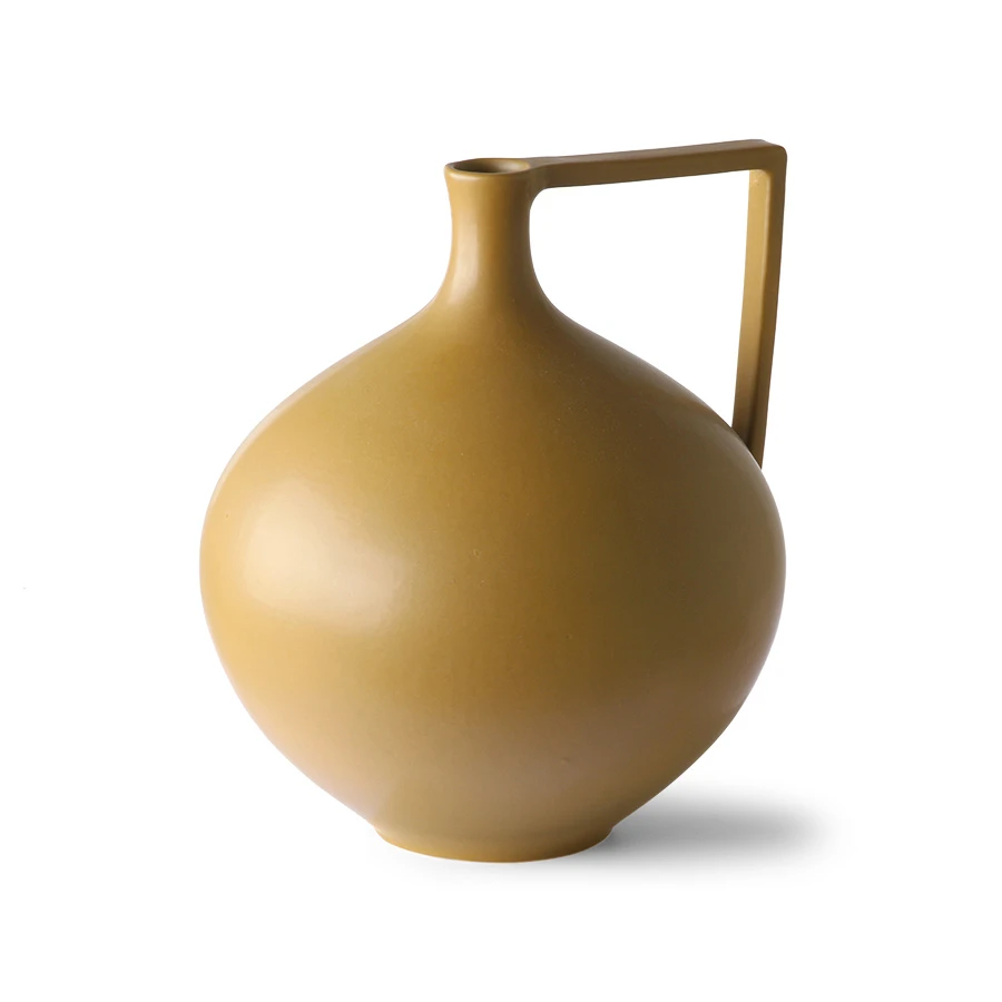 HKliving Ceramic Jar L Mustard 4 HKliving Ceramic Jar L Mustard