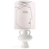 HKliving Printed Face Lamp Shade With Base