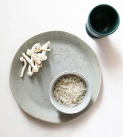 HKliving Set of 2 Mugs on A Base - Matt Green