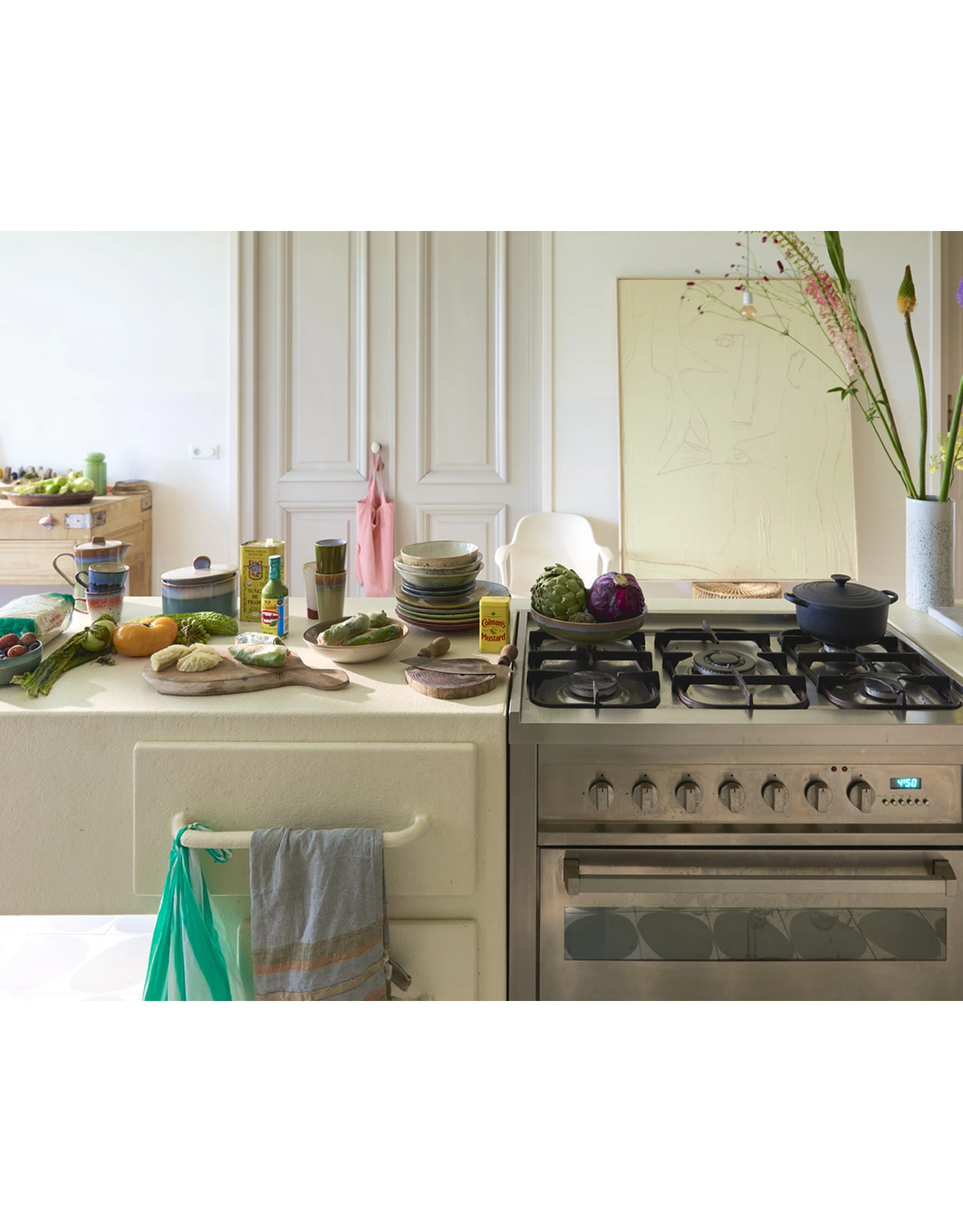 HKliving Set of 2 Orange and Brown Ceramic 70s Tiger Pasta Bowls 5 HKliving Set of 2 Orange and Brown Ceramic 70s Tiger Pasta Bowls