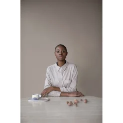 HKliving Set of 2 Pink and Nude Oval Side Plate