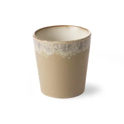 HKliving Ceramic 70's Coffee Mug: Bark (Set of 4)